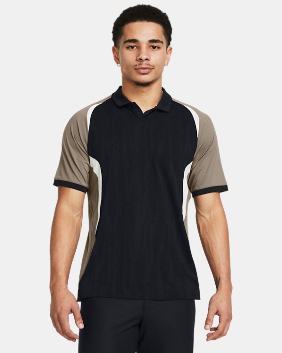 Men's Curry Jacquard Polo in Black image number 0